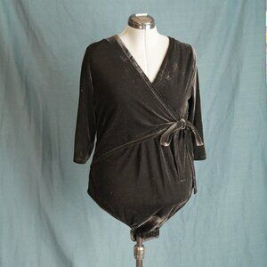 Black velvet bodysuit